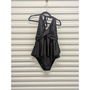 Baleaf Black Women's 44 Pin Up Sexy Halter One Piece Swimsuit
